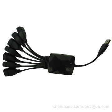 7-port USB Hub with Power Adapter, Supports Plug-and-play Function